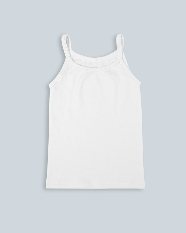 Camiseta algodón tirantes niño blanca